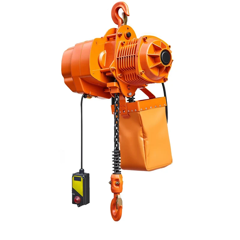Polipasto eléctrico de cadena VEVOR de 4400 lbs, 20 ft de altura de izaje, grúa aérea trifásica con control remoto inalámbrico de 328 ft, cadena sencilla G100 para fábricas, bodegas y talleres