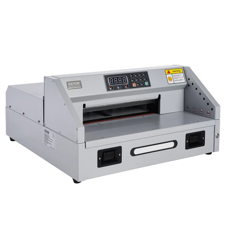 Guillotina eléctrica VEVOR de 300W, cortadora de papel de trabajo pesado, ancho de corte de 11.8 in / 330 mm, grosor de corte de 1.5 in / 38 mm, con ruedas y función infrarroja
