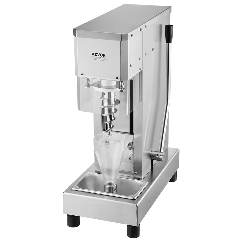 Licuadora para helado VEVOR, 750W de alta velocidad, mezcladora de helado a 1740 RPM, agitador en acero inoxidable 304, mango largo y protector de PC, personaliza cualquier sabor de helado