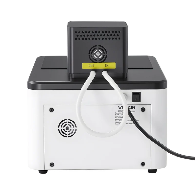 Baño de aceite de circulación de alta temperatura VEVOR para laboratorio, hasta 300℃/572℉, tanque de calentamiento de 30 L a temperatura constante, precisión de 0.1℃, doble circulación interna y externa