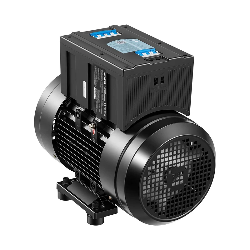 Convertidor rotativo VEVOR de monofásico a trifásico, 10HP 28A, entrada/salida 208-240V, ampliable a mayor potencia para equipo de carga pesada