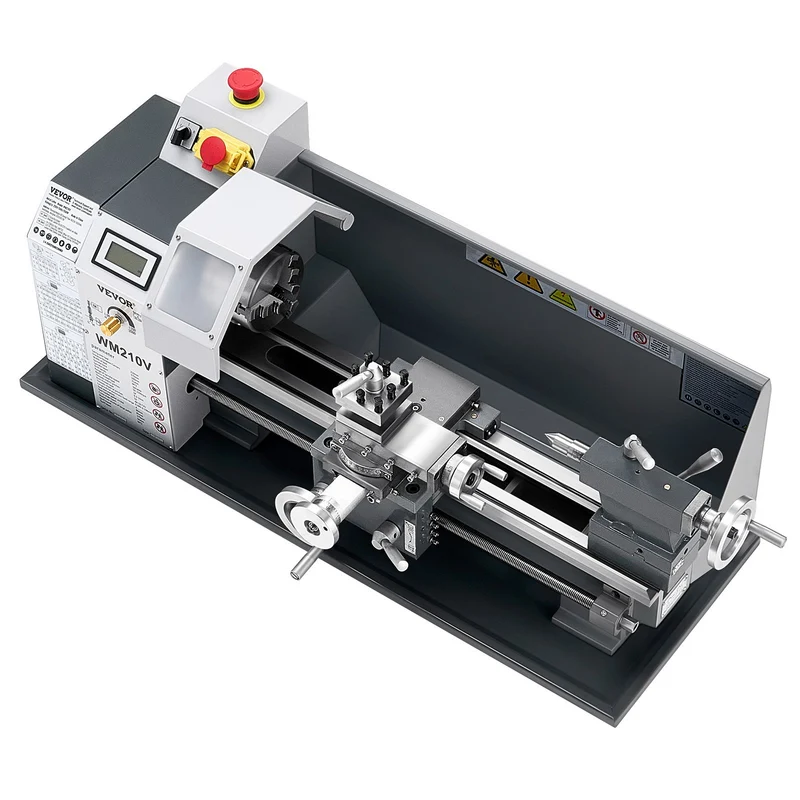 Torno para metal VEVOR de 8 x 16 in, torno de banco de 550W, velocidad variable de 0-2500 RPM, precisión del husillo de 0.0003 in y engranes metálicos, para piezas de precisión, rosca en pulgadas y métrica, metales blandos y madera