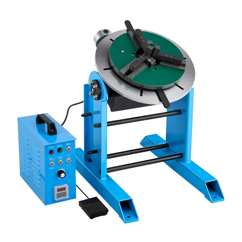 Posicionador de soldadura rotativo VEVOR, capacidad de 661 lbs, mesa giratoria con inclinación de -45° a 90°, control de velocidad de 0.2-2.5 RPM, eléctrico y con pedal, para corte, esmerilado y ensamble