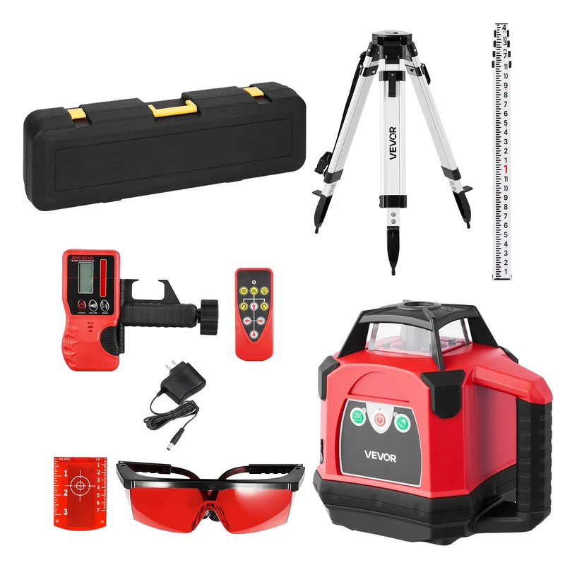 VEVOR Nivel Láser Rotativo 1650ft 0.06in 100pies Para Taller