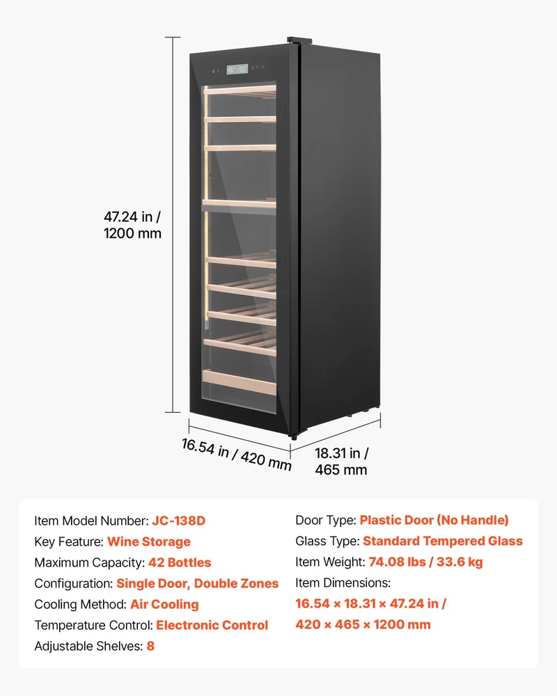 VEVOR Refrigerador Para Botellas De Vino Calidad Industrial