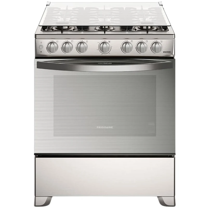 Estufa a Gas Frigidaire FKGN30C3FYI | 30" | 6 Quemadores | Acero Inoxidable | Tapa de Vidrio