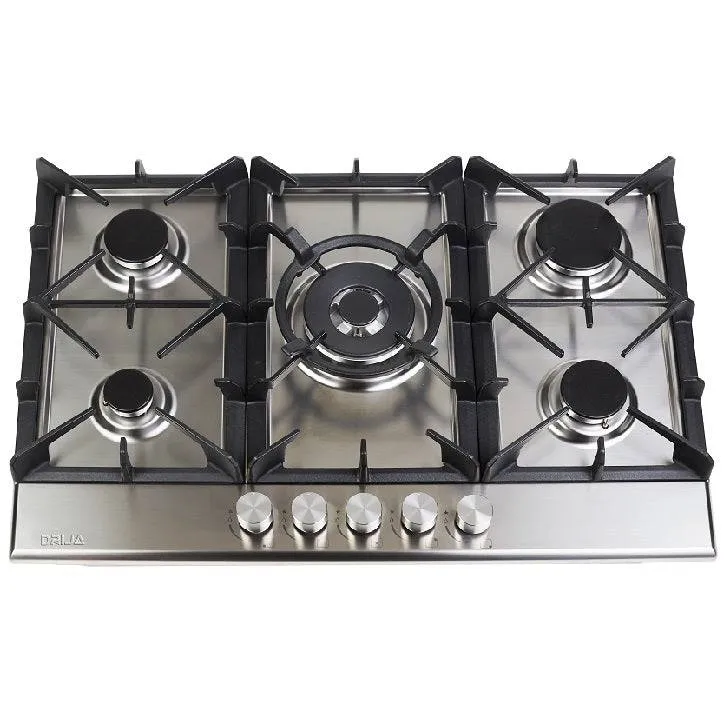 Estufa a Gas Drija Milan 76 Pro | 30" | Empotrable | 5 Quemadores | Acero Inoxidable