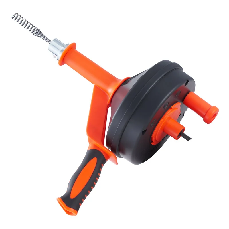 Sonda destapacaños VEVOR de 25 ft, guía de plomería con adaptador para taladro, destapa coladeras de cocina, baño y regadera, con manguera protectora y guantes