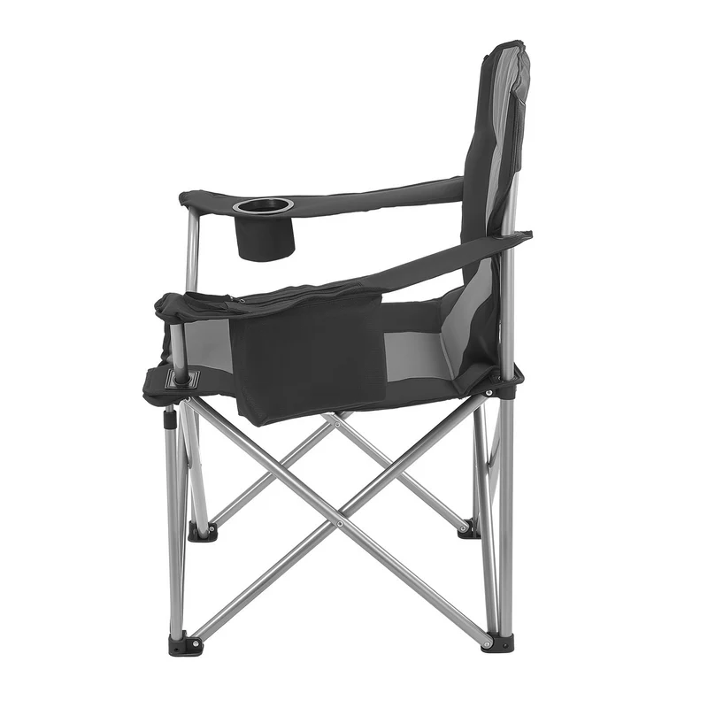 Sillas de campamento extragrandes VEVOR, soporte reforzado de 450 lbs, sillas plegables portátiles con respaldo y descansabrazos acolchados, portavasos, bolsa lateral, hielera y bolsas de transporte, 2 piezas