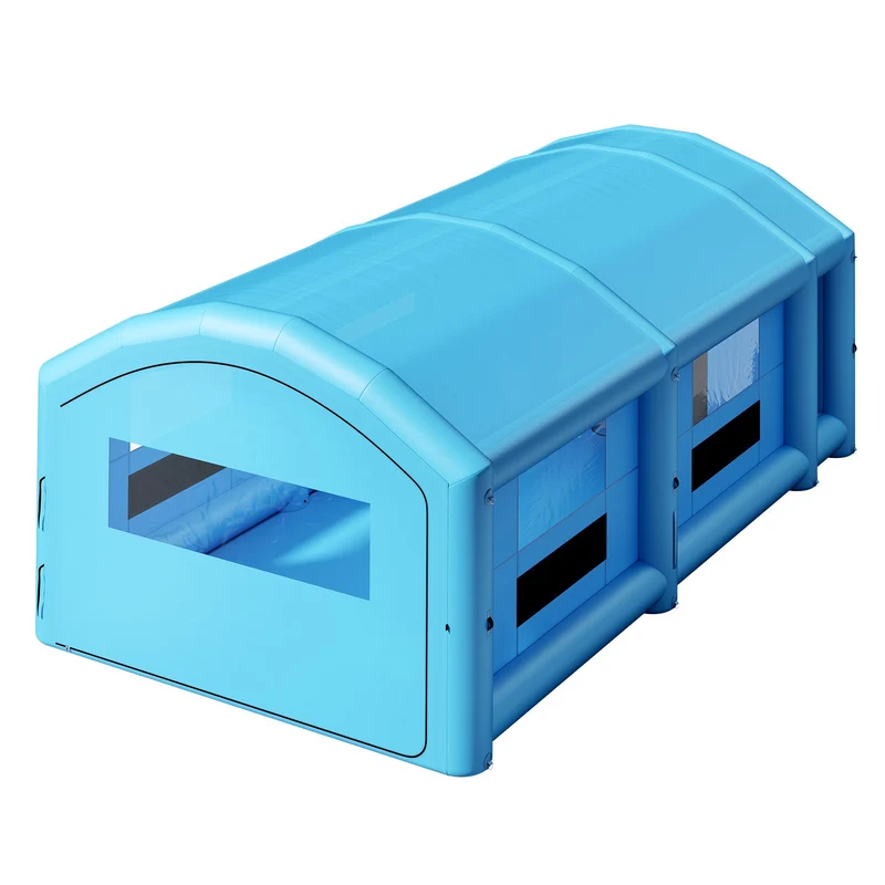 Cabina de pintura inflable VEVOR, 33 x 20 x 13 ft, cabina portátil con sopladores de 950W+1100W, algodón filtrante grande, área de cambio, carpa de pintura con techo arqueado para pickup de tamaño completo y lancha pequeña