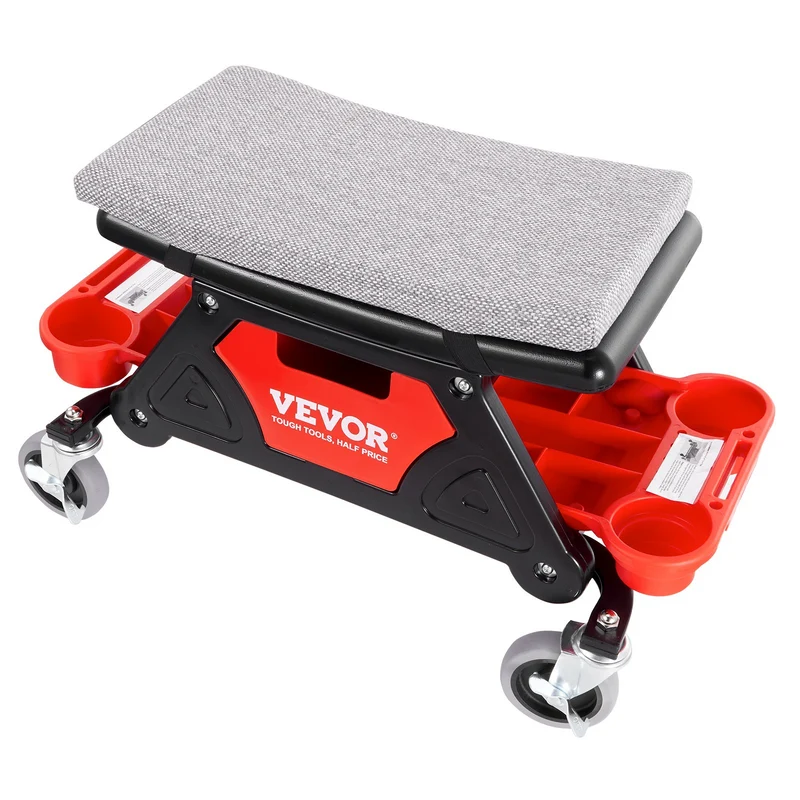 Banco de mecánico VEVOR asiento rodante 136 kg 300 lb 4 tres