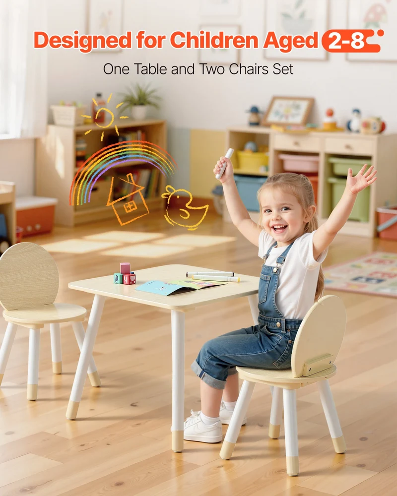 Juego de mesa y 2 sillas para niños VEVOR set silla infantil