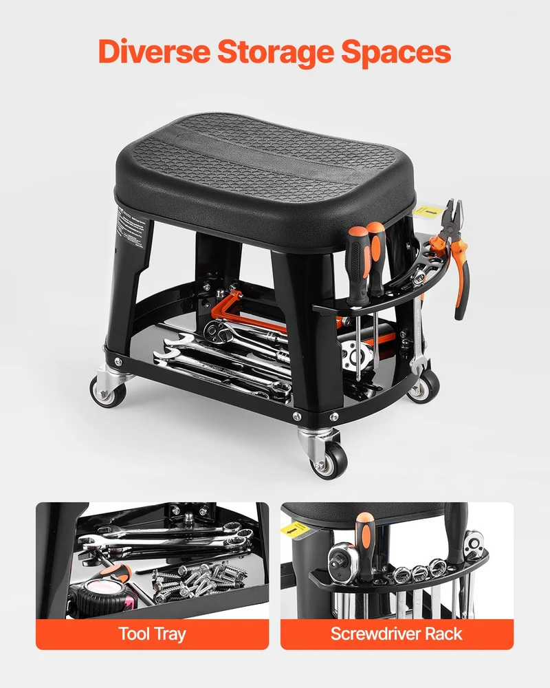 Banco de mecánico VEVOR 136 kg 300 lb asiento 360 ° uso rudo