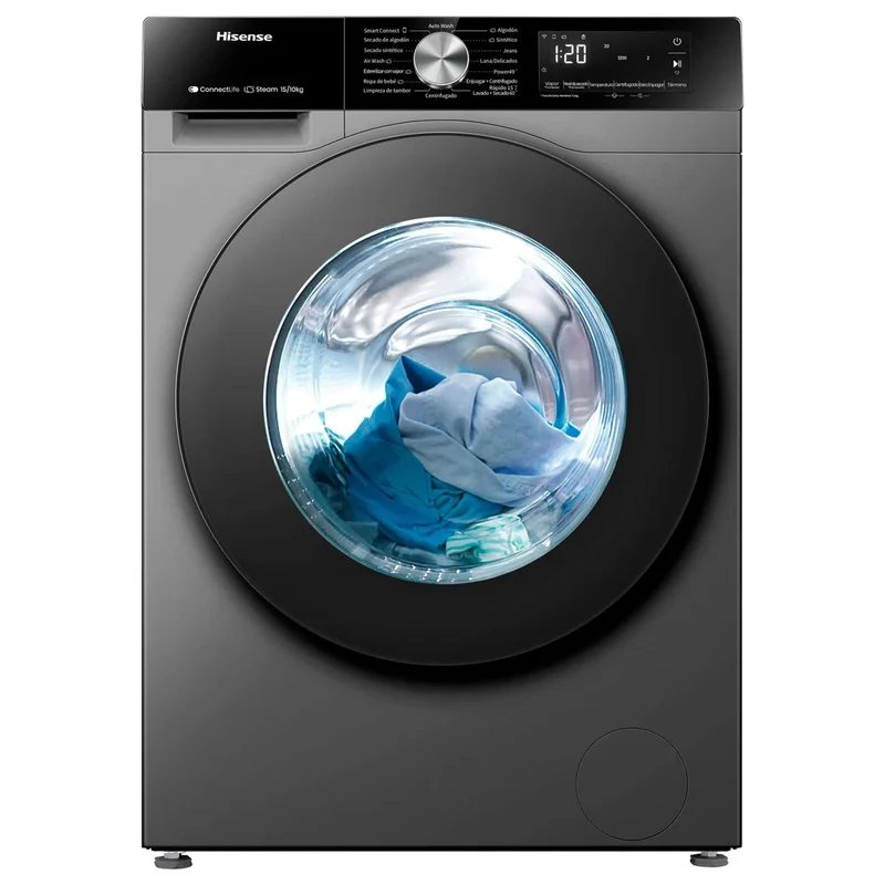 Lavadora Secadora Hisense WD3S1543BT | 2 en 1 | Eléctrica | Lavado 15 Kg - Secado 10 Kg | Carga Frontal