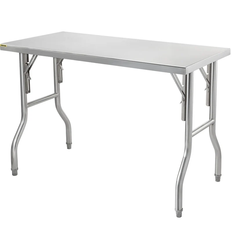 Mesa de preparación comercial plegable VEVOR trabajo 48 x 24