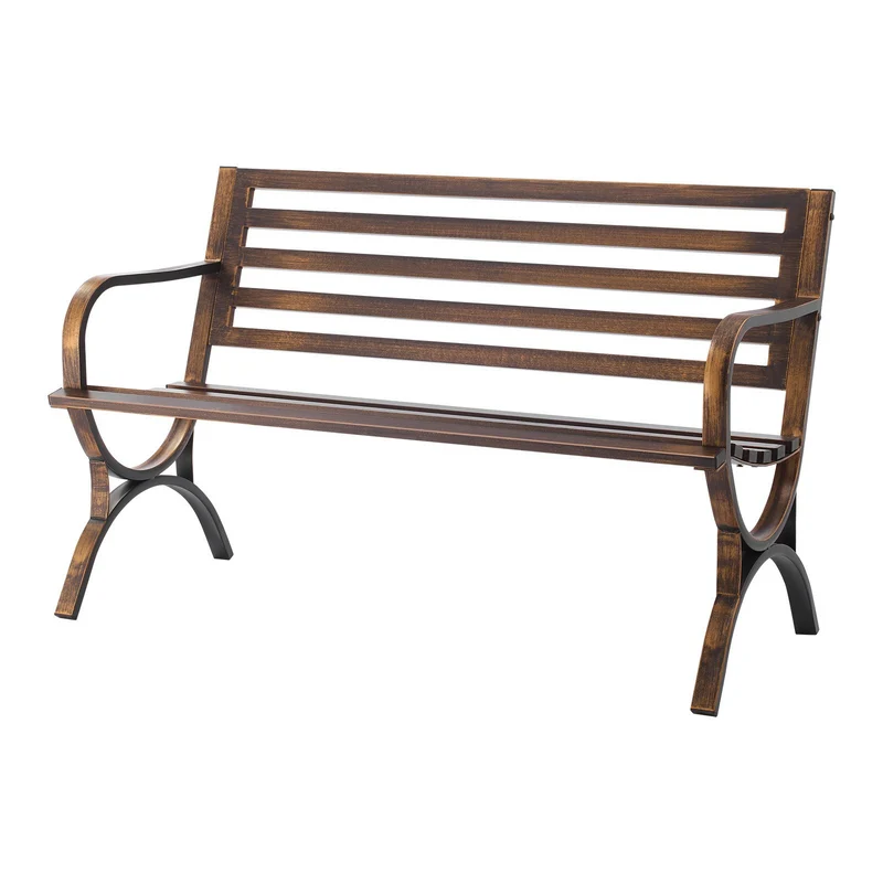 Banco de exterior VEVOR 127 cm acero carbono respaldo jardín