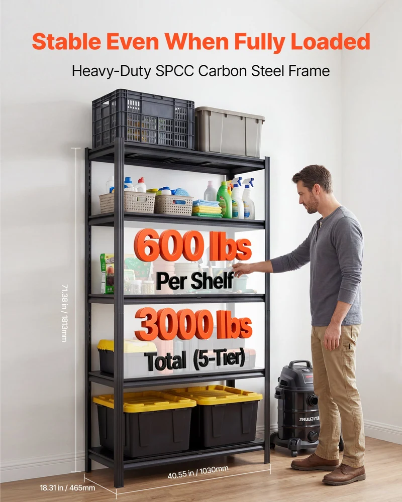 Estantería de almacenamiento VEVOR 5 1360,8 kg 3000 lbs cm x