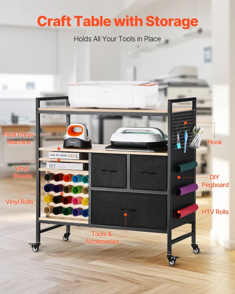 Carrito mesa almacenamiento con ruedas VEVOR máquinas Cricut
