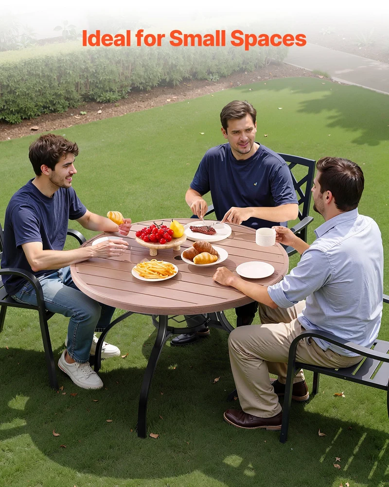 Mesa de comedor para patio exterior VEVOR 104 cm 41 madera 4