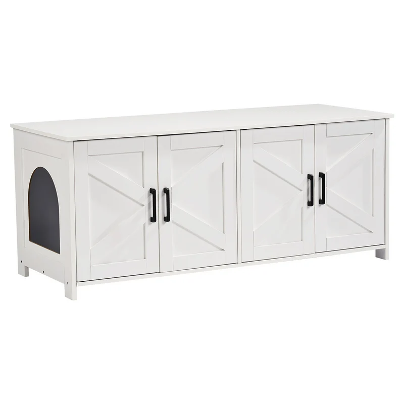 Caja de arena VEVOR 2 gatos mueble oculto madera 120 cm x 47