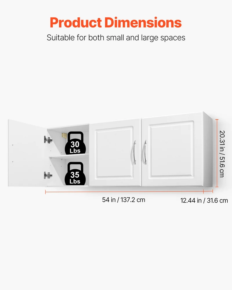 Armario de pared VEVOR 2 niveles 3 cocina baño x 137 51,5 cm