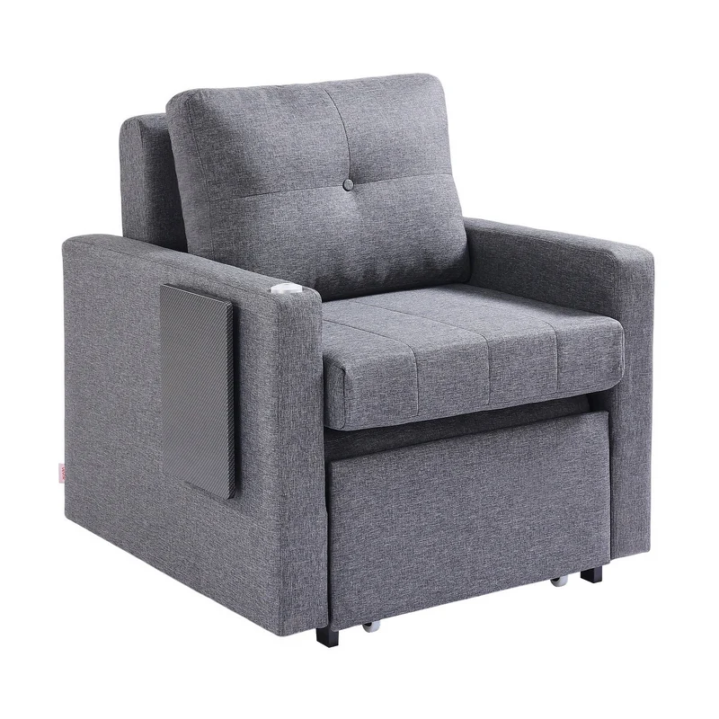 Sofá cama VEVOR bolsillo lateral almohada 5 ángulos 2 ruedas