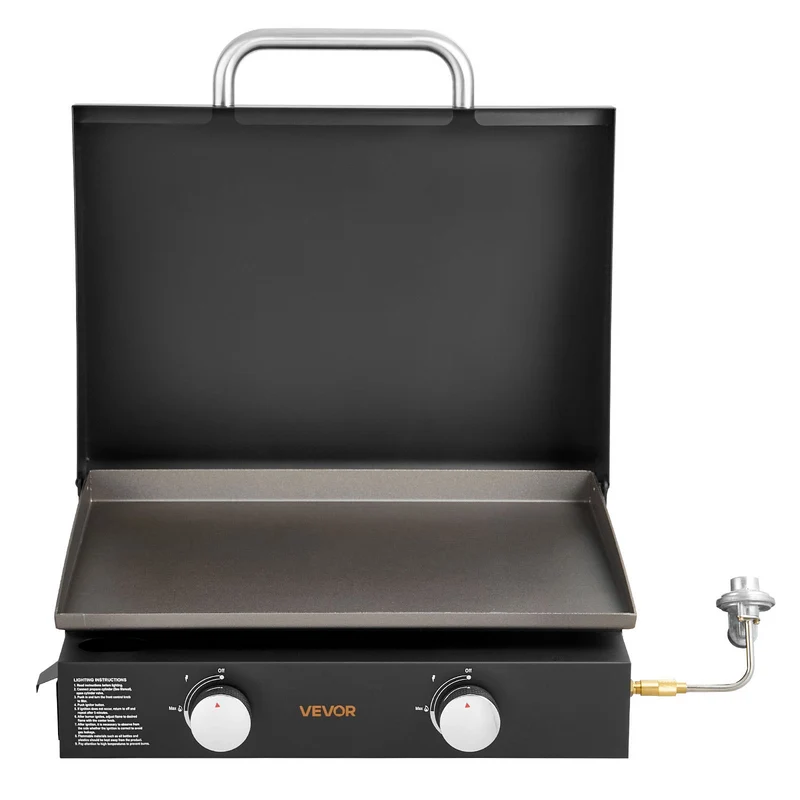 Plancha de gas VEVOR mesa 2 portátil 22 pulgadas tapa aceite