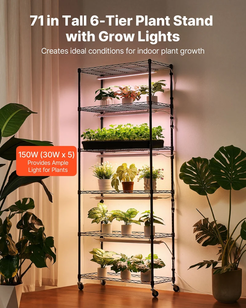Estante para plantas VEVOR luz cultivo soporte 6 180 cm 4/9