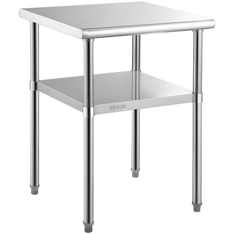 Mesa de preparación de acero inoxidable VEVOR 61 61 cm 24 36