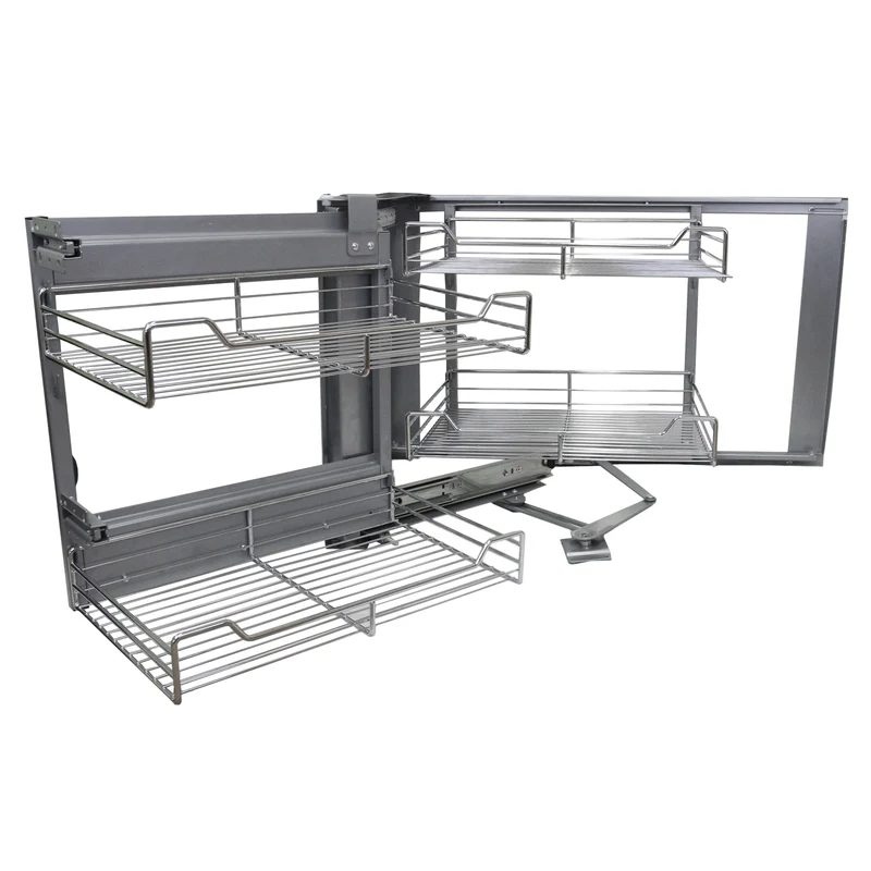 Cestos de Acero Inoxidable para Mueble de Rincón Ciego 90-100cm, Mano Izquierda
