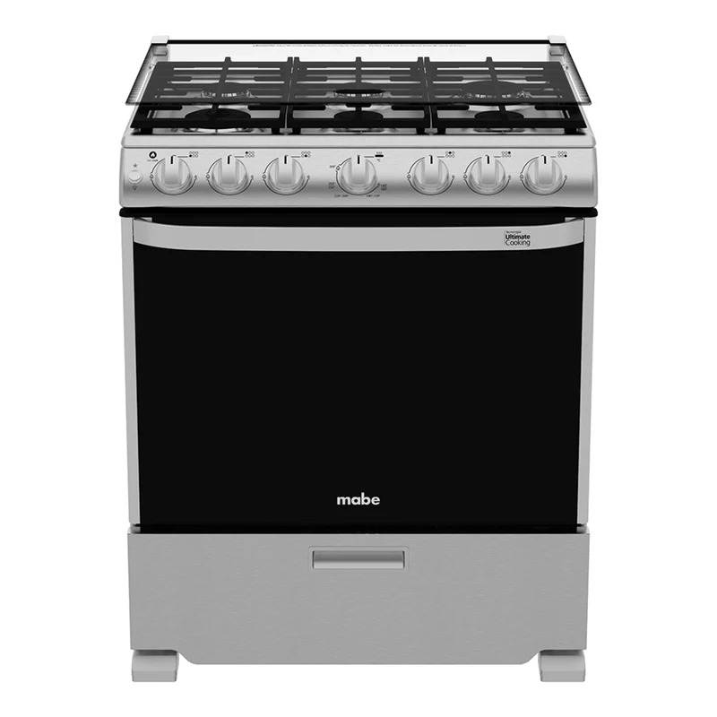 Estufa a Gas Mabe EM7660CFIX2 | 30" | Tapa de Vidrio | Acero Inoxidable