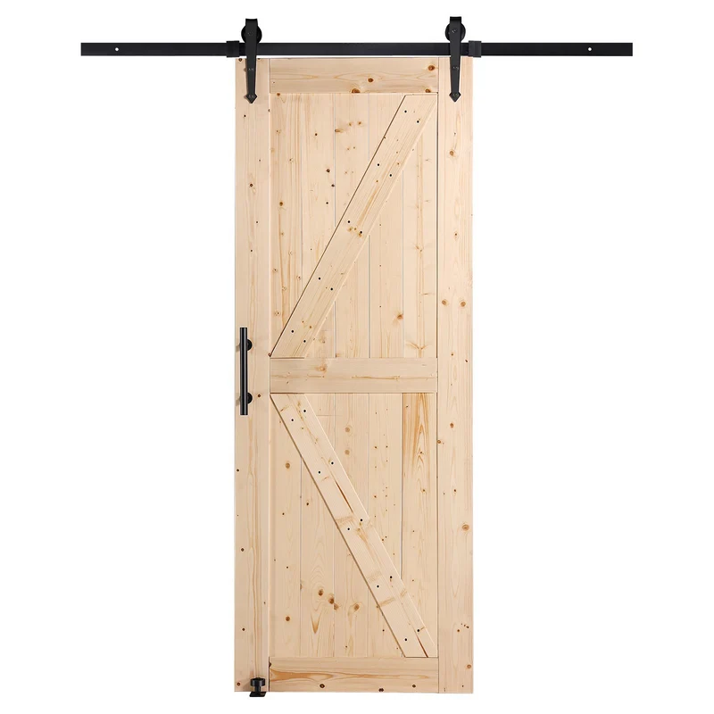 Puerta corrediza de granero VEVOR kit 76 x 213 cm madera 8 1