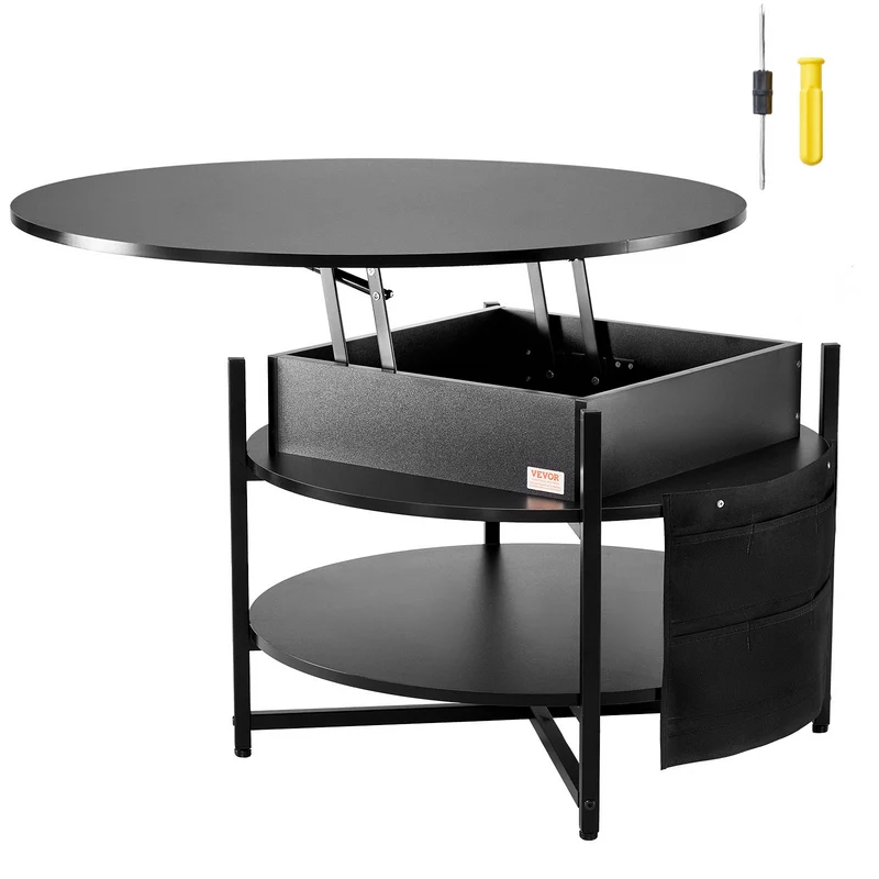 Mesa de centro elevable VEVOR redonda 89 cm almacenamiento