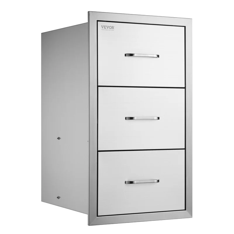 Cajones dobles de acero inoxidable VEVOR 17 ancho x 30 alto