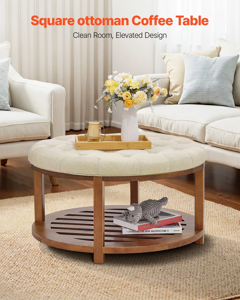 Mesa de centro otomana redonda grande VEVOR 81,4 cm 159 kg
