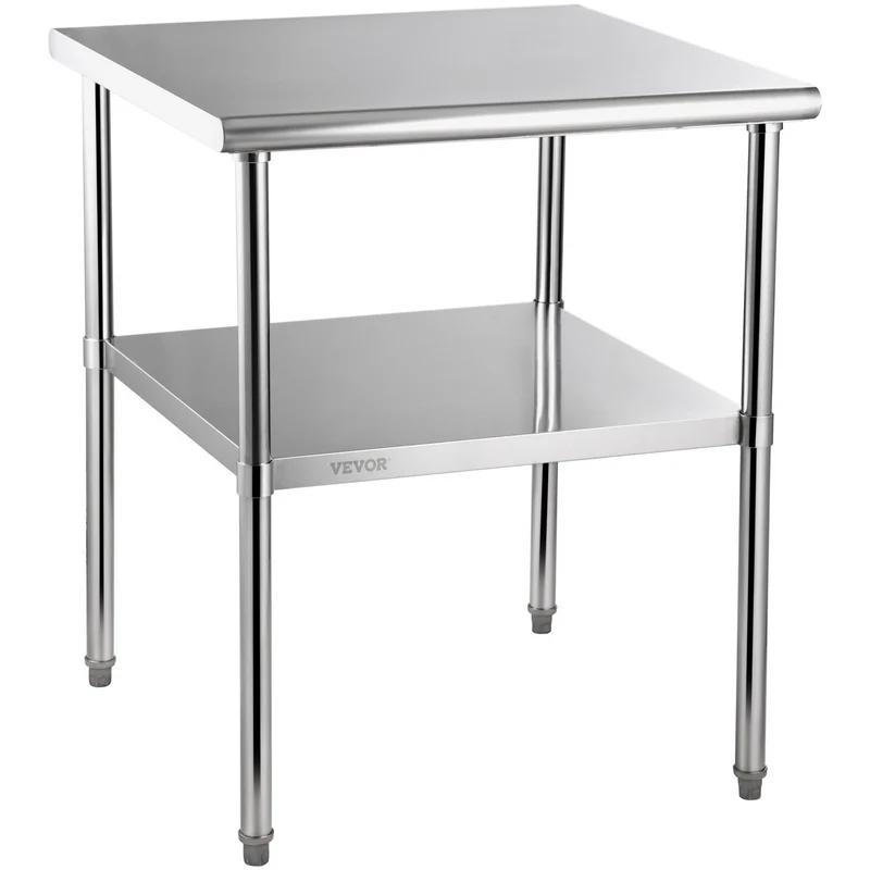 Mesa de preparación VEVOR acero 76 x 76 91 cm carga 363 kg