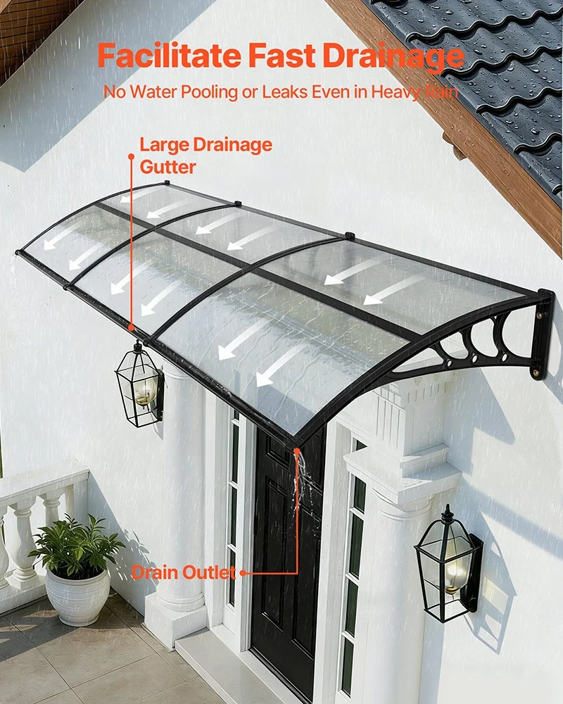 Toldos VEVOR puerta entrada 96 x 290 cm ventana drenaje ABS